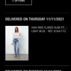 ZARA HIGH RISE SLIM FLARED LIGHT BLUE JEANS